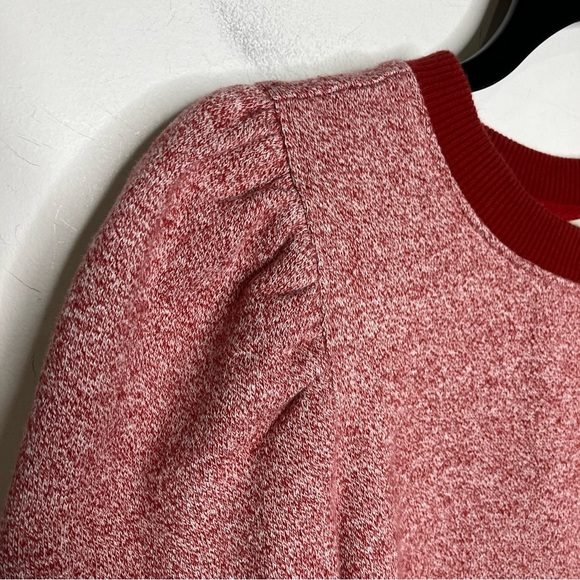 Loft puffed sleeve sweatshirt red white size small - Picture 4 of 8